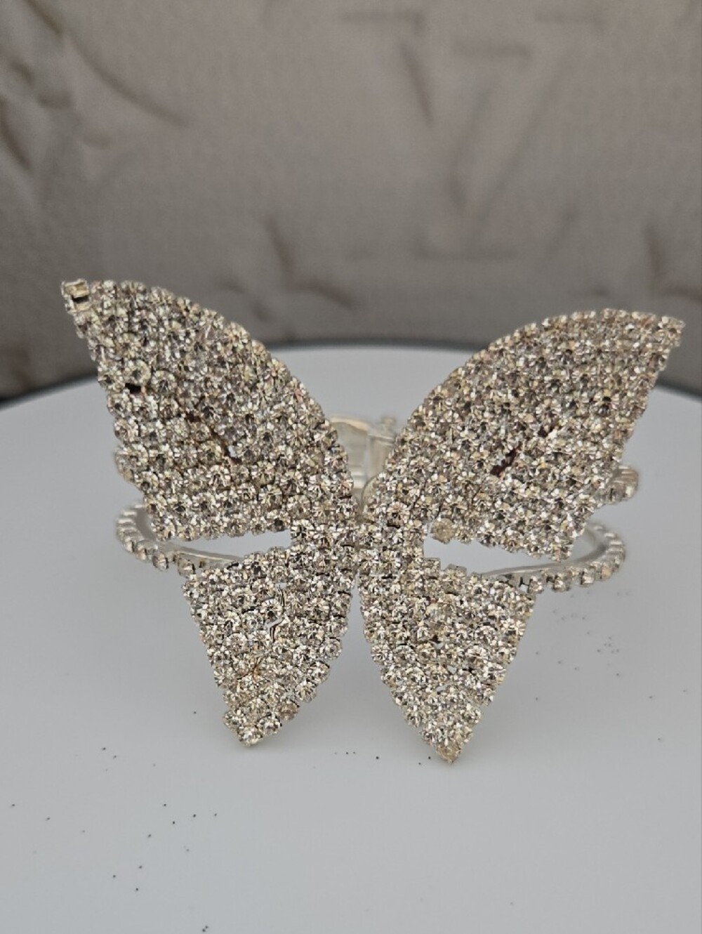 Rhinestone Butterfly Cuff Bracelet - Picture 2 of 3
